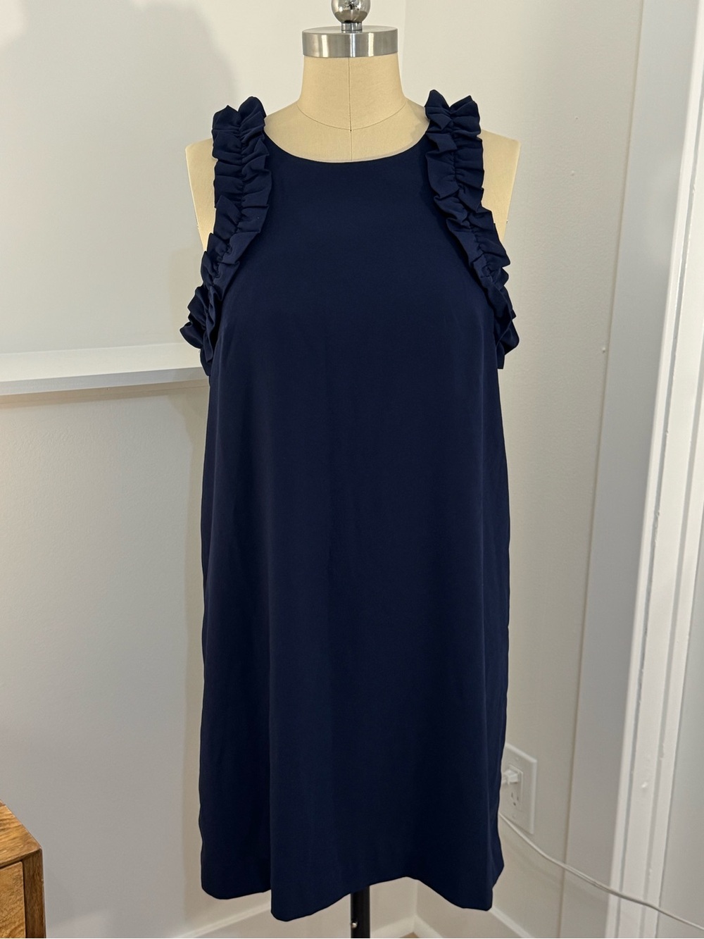 Lilly Pulitzer Navy Ruffle-Trim Midi Dress